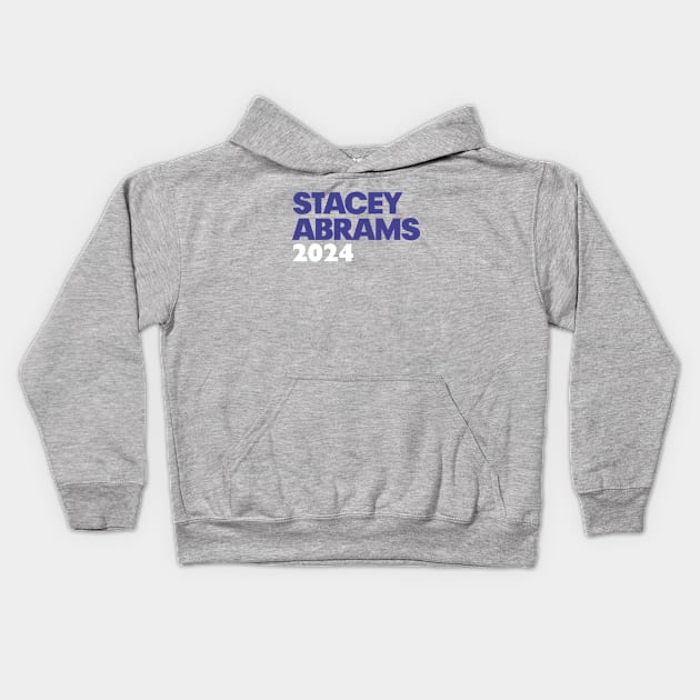 Stacey Abrams For 2024 President Purple Campaign Logo Sticker Kids Hoodie by BlueWaveTshirts